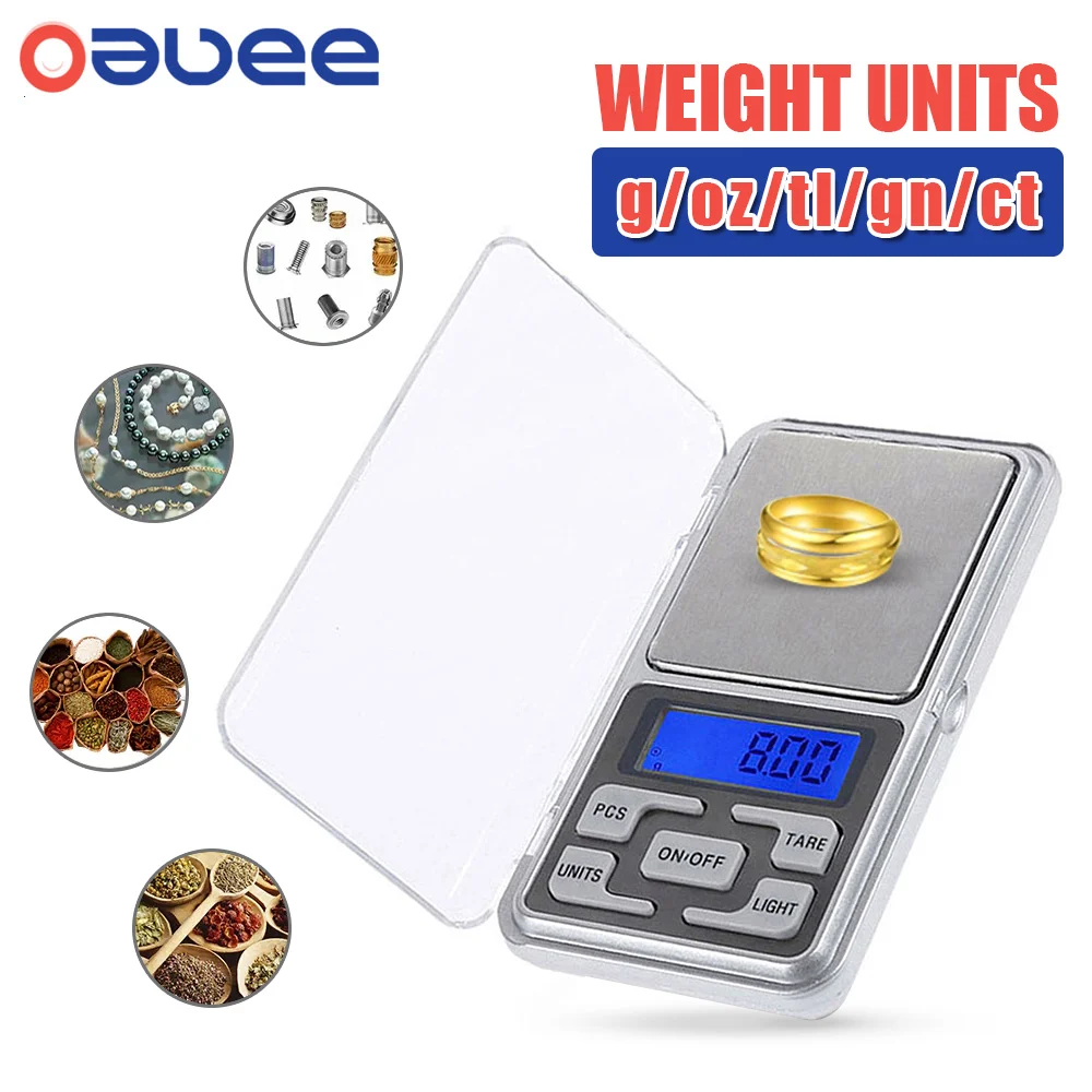 100g/200g/300g/500g X 0.01g /0.1g Jewelry Pocket Scales High Precision Gold Diamond Jewelry weight Balance Electronic Scales New