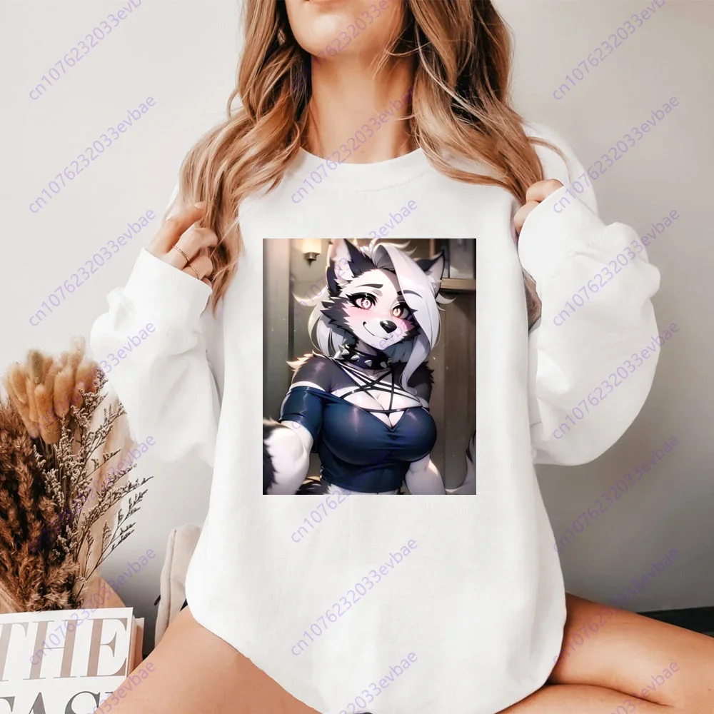 Женские повседневные толстовки с принтом рисунком Helluva Boss женская одежда модные