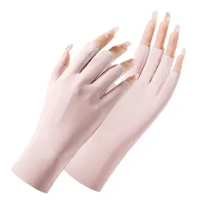 Women Half Fingers Gloves Summer Breathable Thin Semi-Finger Driving Glove New Solid Sunscreen Anti-