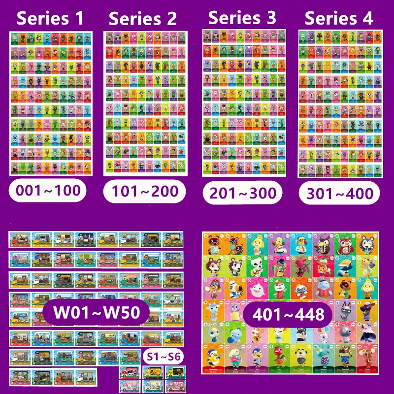

NEW 504Pcs NO.1-448 +Welcome50+6 Sanliou Amxxbo ACNH Ntag215 NFC Chip Tag Full Series Of Animal Croxxing Game Cards Caravan Card
