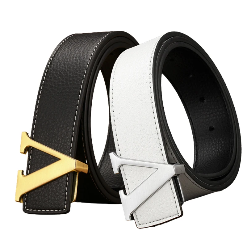 3.7cm Business Men's Leather Belt Two-layer Cowhide Alloy Buckle Casual Men’s Designer Belts All-match Waist Accessories