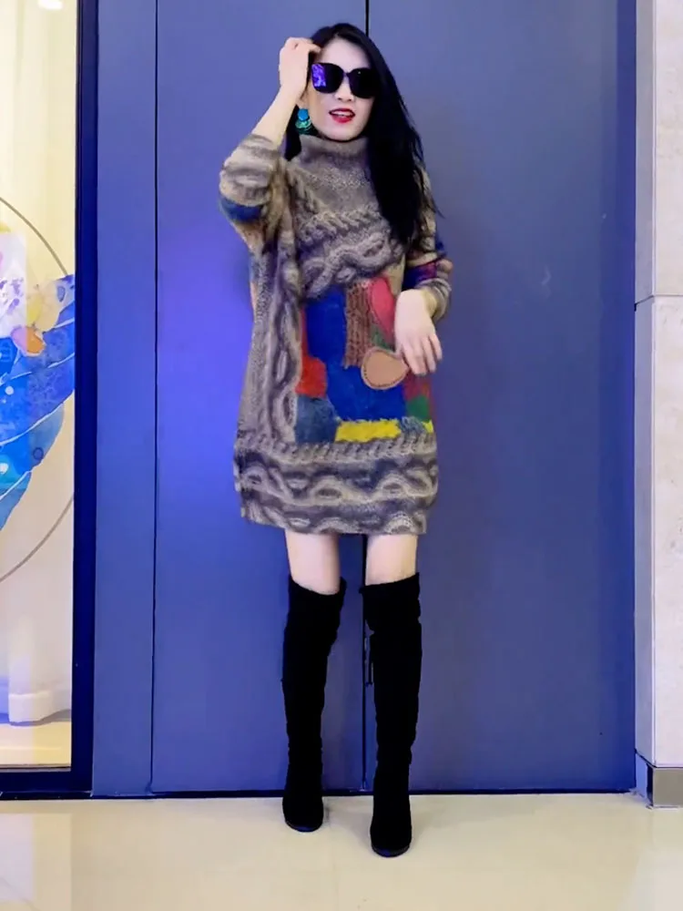 Женское платье 2024 осенне-зимняя новая модная темпераментная корейская