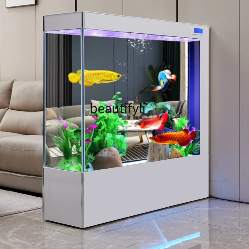 

Новый супербелый стеклянный аквариум, домашний жилой экран, меняющий воду, экологичный рыбный шар, боковой фильтр