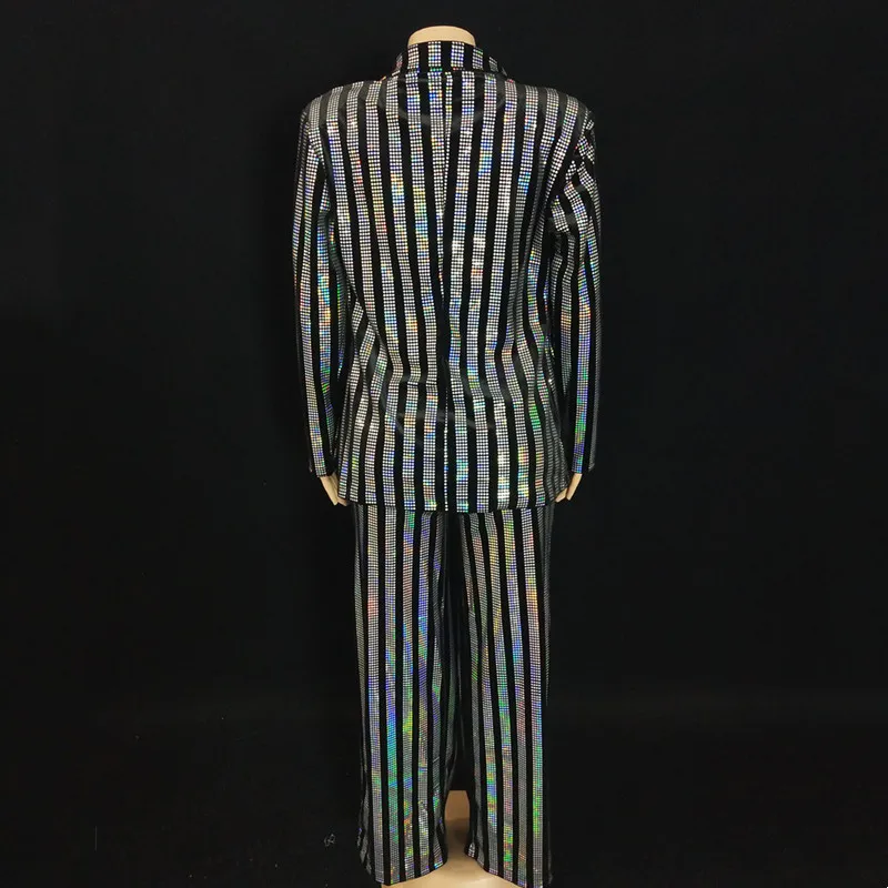 Женский костюм для выступления певицы концерта бара блестящий в полоску Блейзер