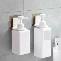 wall mounted self adhesive shampoo bottle shelf liquid soap shower gel organizer hook holder shelves hanger bathroom accessories