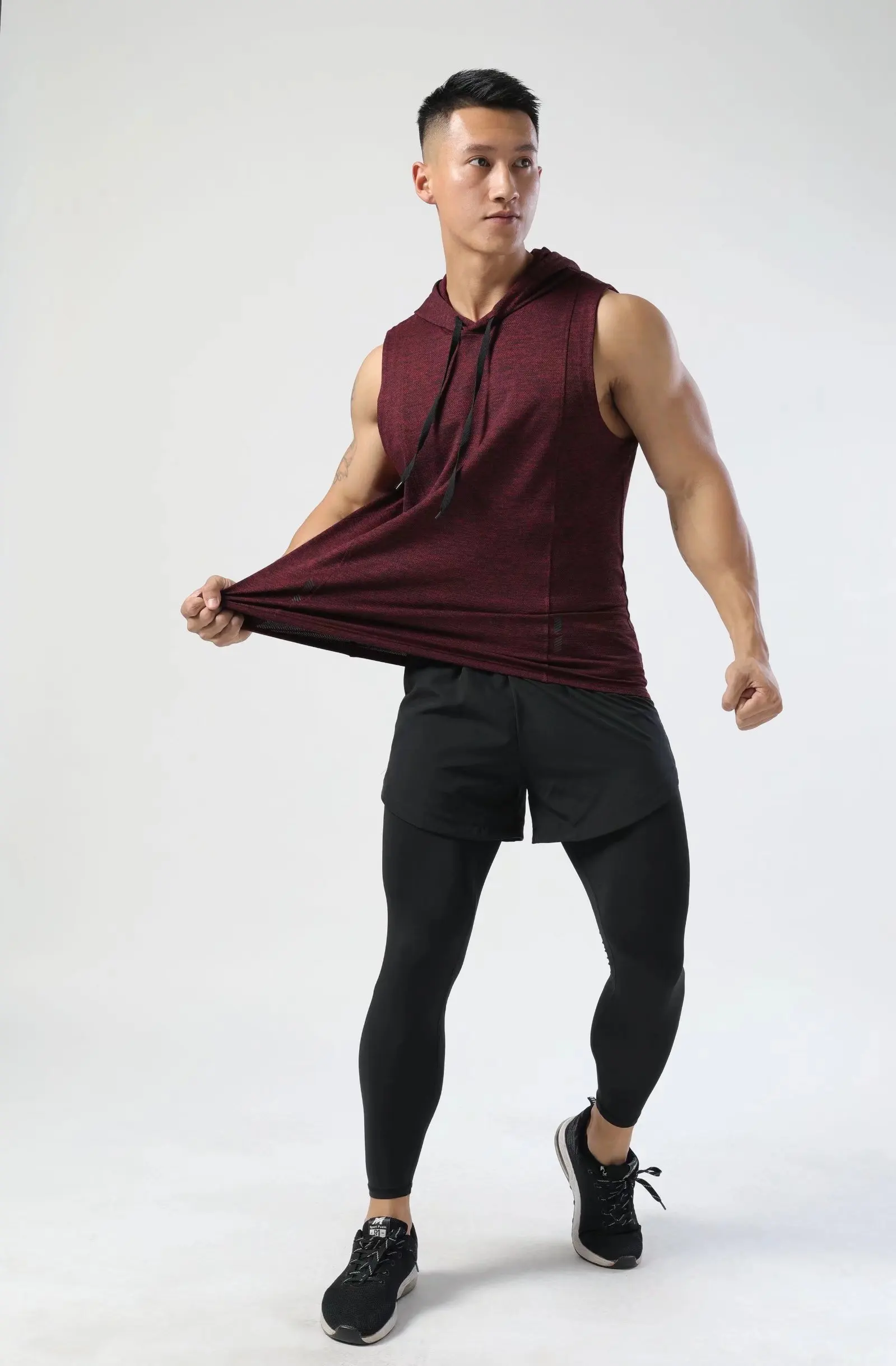2023 New Clothing Mens Bodybuilding Hooded Tank Top Cotton Sleeveless Vest Sweatshirt Fitness Workout Sportswear Tops Male