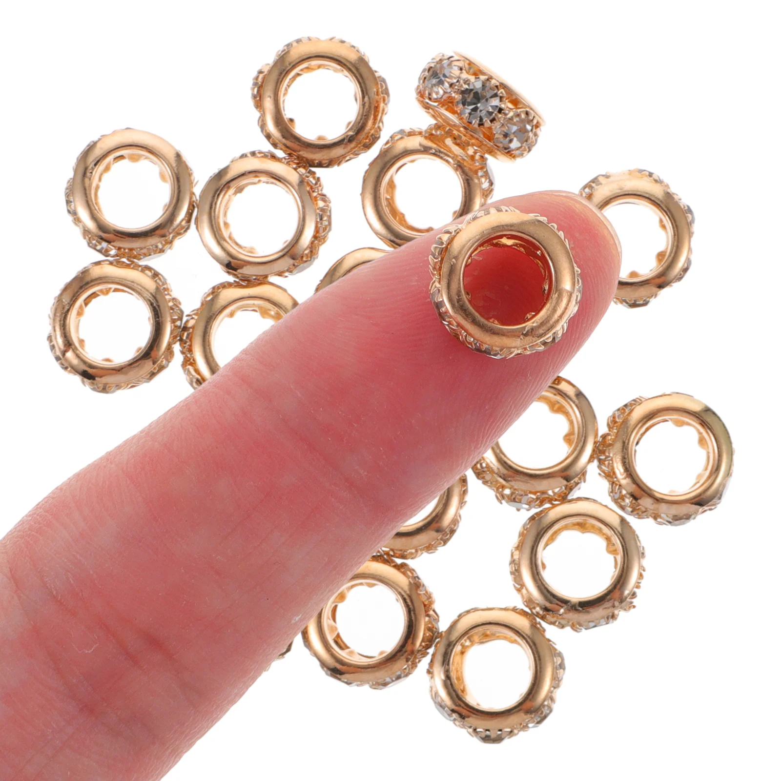 20 шт. бусины для браслетов большие пор разделители стразы инкрустированные DIY