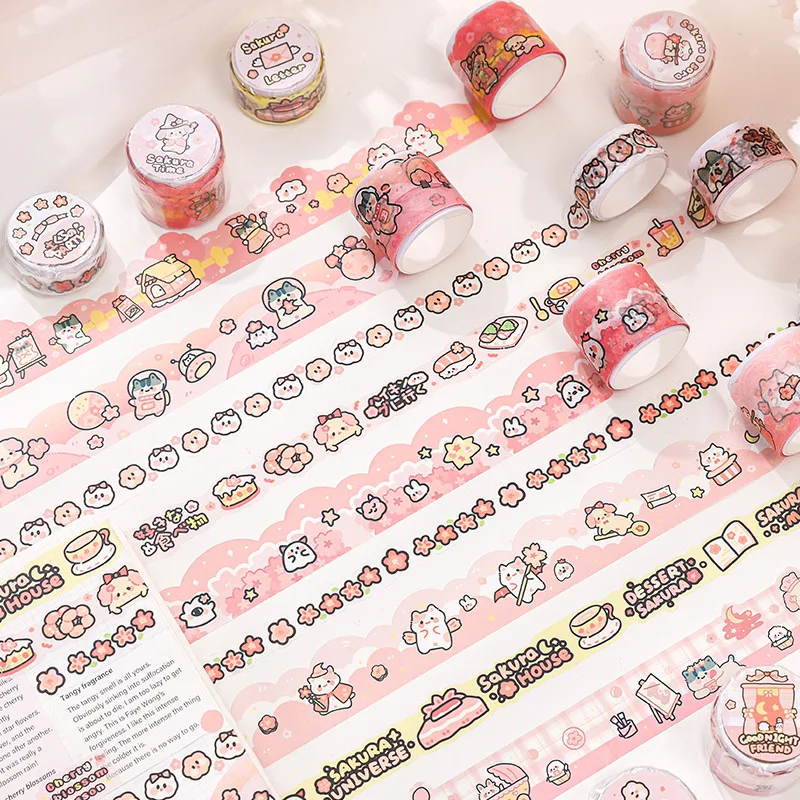 

Masking Washi Tape Japanese Style Sakura Cherry Blossom Animals Diy Decorative Sticker Adhesive Label For Diy Scrapbooking Diary