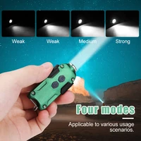 portable pocket flashlight usb rechargeable mini keychain led torch 4 light modes torch emergency work light