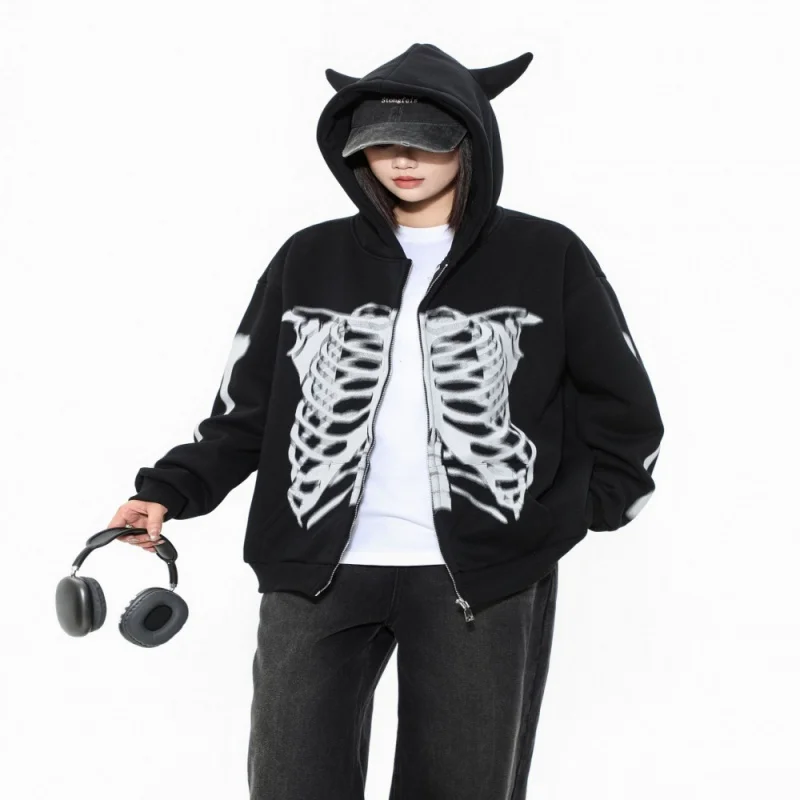 

fashionMen's European and American Fashion Brand Zipper Coat Printed Men's and Women's Cross-Border Cardigan Hoodie Baggy Coatal