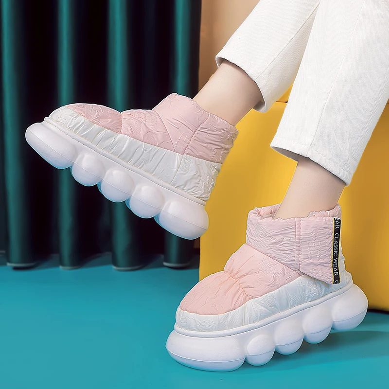 

Зимние женские ботинки, новинка 2022, повседневные Модные Нескользящие зимние ботинки для улицы, теплые плюшевые ботинки на толстой подошве