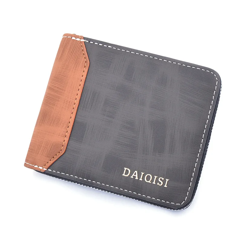 Short Men Wallets Slim Classic Coin Pocket Photo Holder Small Male Wallet High Quality Card Holder Frosted Leather Men Purses