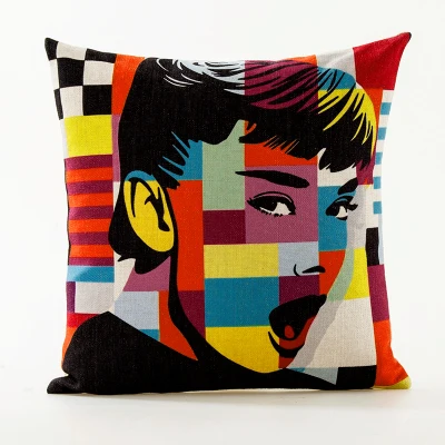 

Декоративные наволочки Hepburn Monroe из хлопка и льна 45x45/50x50 см