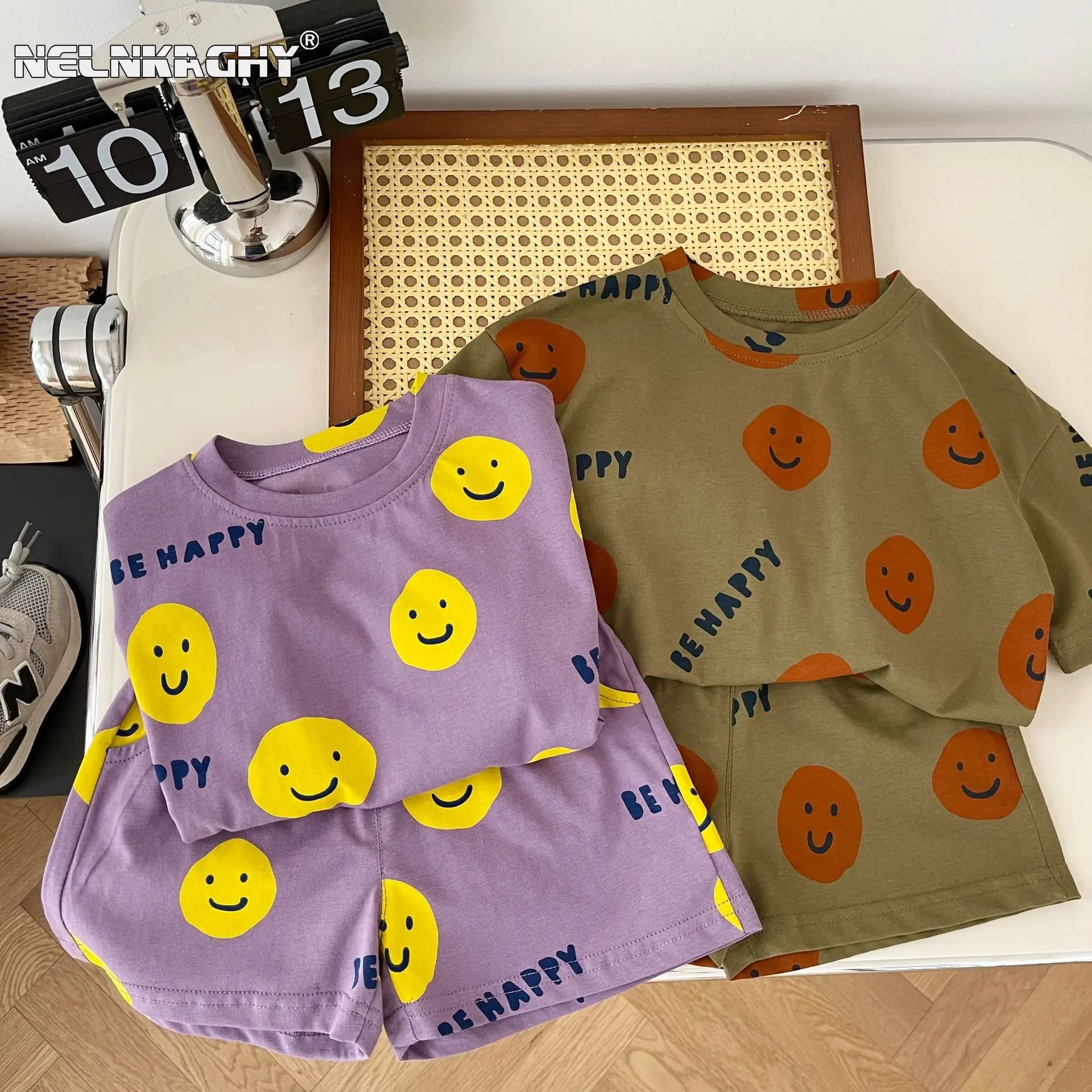 

Новинка! Футболка и шорты для мальчиков, с надписью «Smile Face»