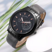 hot sale new mens business simple trendy daily wristwatch pu watchband brand designer count quartz watch relogio masculino
