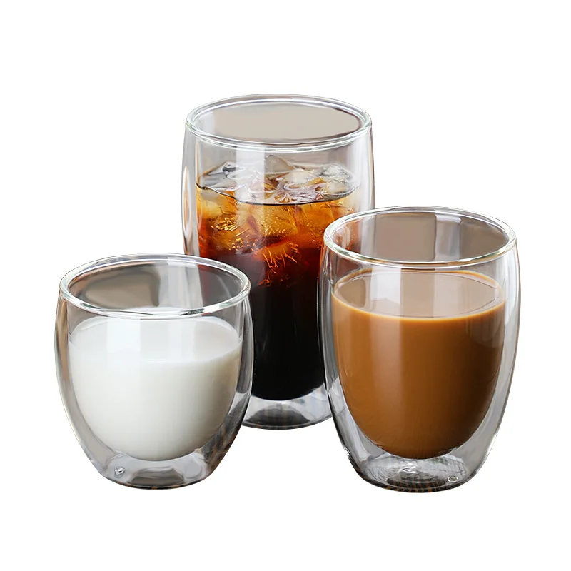 

Double Wall Glass Cup Beer Coffee Heart Cups Heat Resistant Healthy Drink Mug Tea Wine Mug Transparent Drinkware Coffee Wine Mug