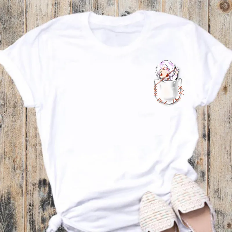 Футболка женская с коротким рукавом японская забавная тенниска из аниме