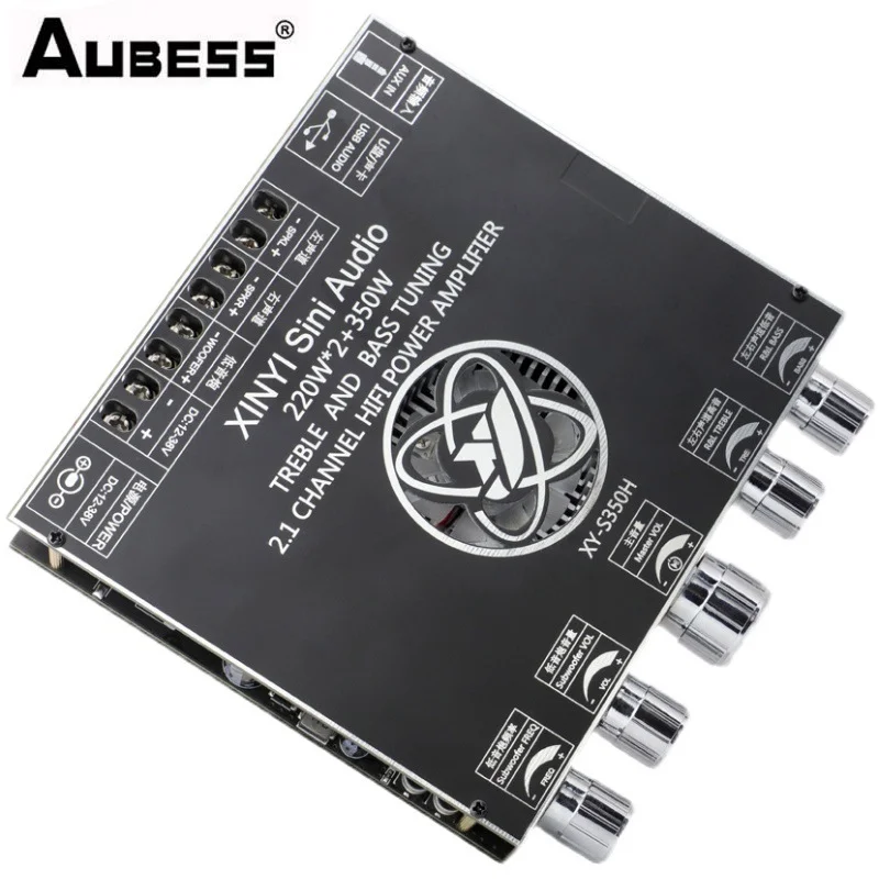 

Aubess XY-S350H App Control 220Wx2+350W Amplifier Board TPA3251D2 2.1 Dual Channel Bluetooth-Compatible 5.1+AUX+USB Sound Card