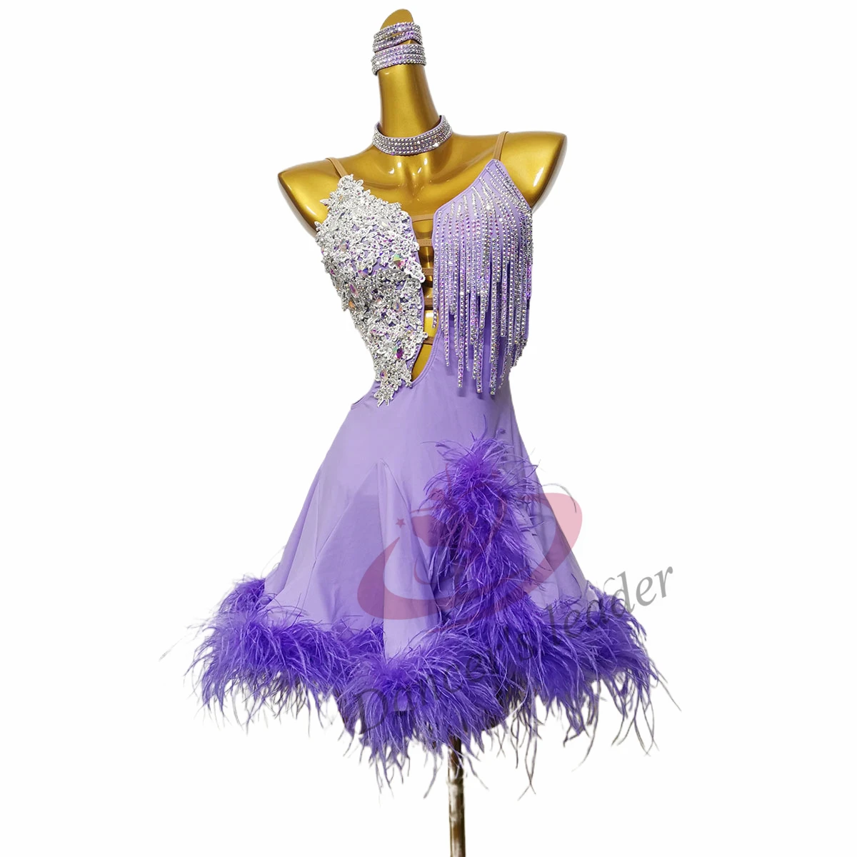 

Специальное высококлассное флисовое платье для латиноамериканских соревнований с флисовой юбкой со стразами на заказ для танцев Самба Румба