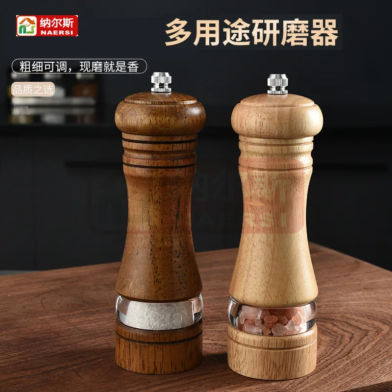 

Coffee Pepper Grinder Acrylic Transparent 6-Inch Ceramic Core Pepper Mill with Base Seasoning Bottle Kitchen Tools