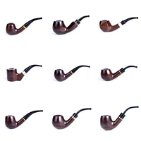 new best ebony wood pipe 9mm filter smoking pipe chinese style tobacco pipe handmade bent wooden pipe smoke tool