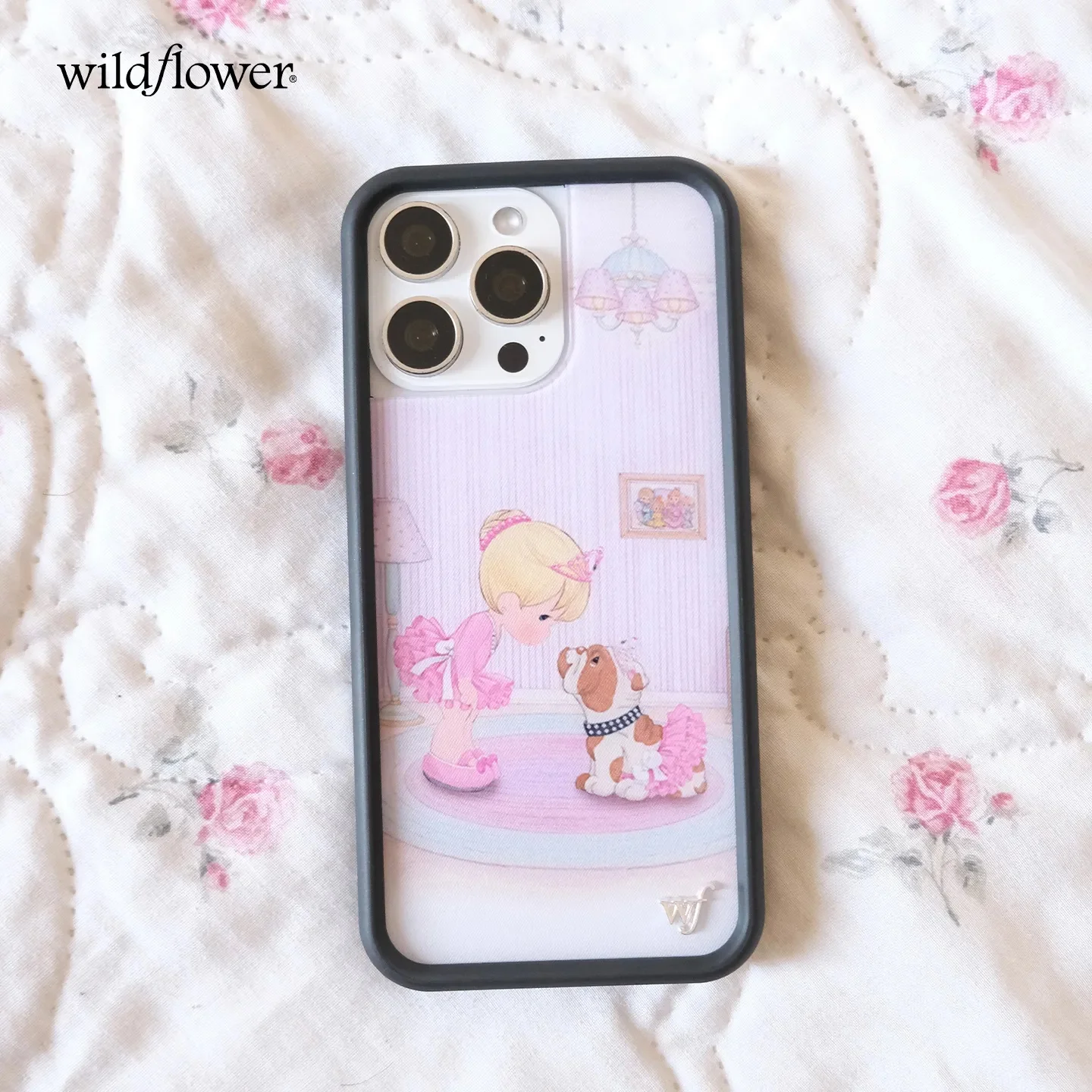 Фото Wildflower Ins Cute Ballerina ‌   Чехол для телефона Bulldog для iPhone 11 12 13 14 15 16 17 Pro Max Plus Air WF Precious Moments Cover №3