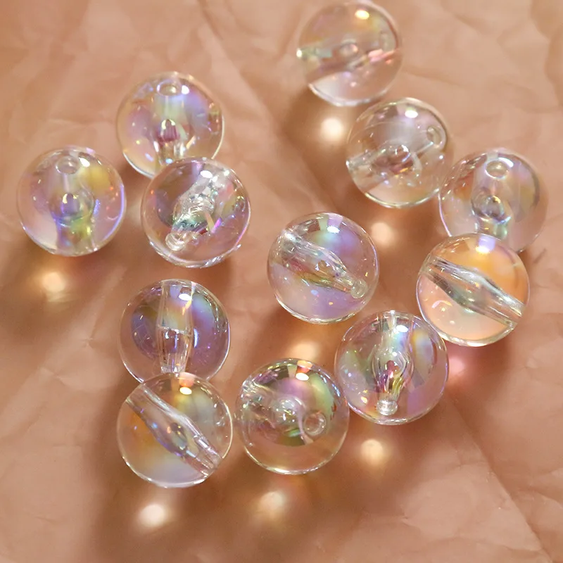 

5pcs Acrylic Colorful Transparent Perforated Beads for Jewelry Making DIY Handmade Bracelet Necklace Accessories