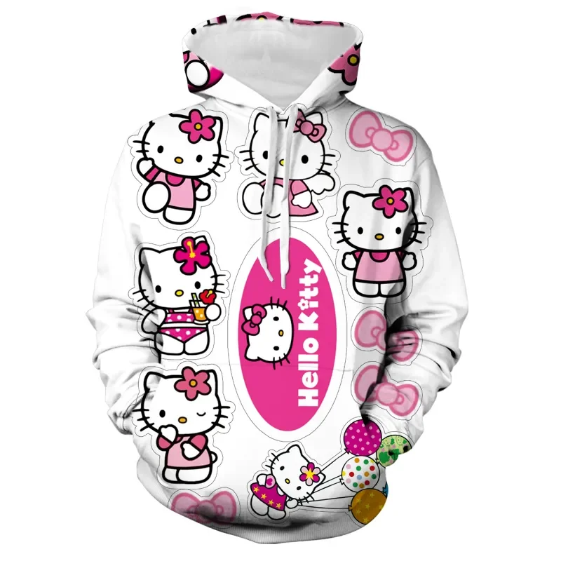 

Hello Kitty Sanrio Kuromi Kawaii Hoodie Fashion Trend Cute Cartoon Soft Print Versatile Long Hoodie Fashion Girl Christmas Gift