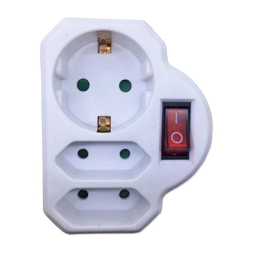 Купи Multiple Socket Outlet Strip With Switch 16A 250V 3-Way Socket Conversion Plug EU Socket Power Extension Plug Adapter за 278 рублей в магазине AliExpress