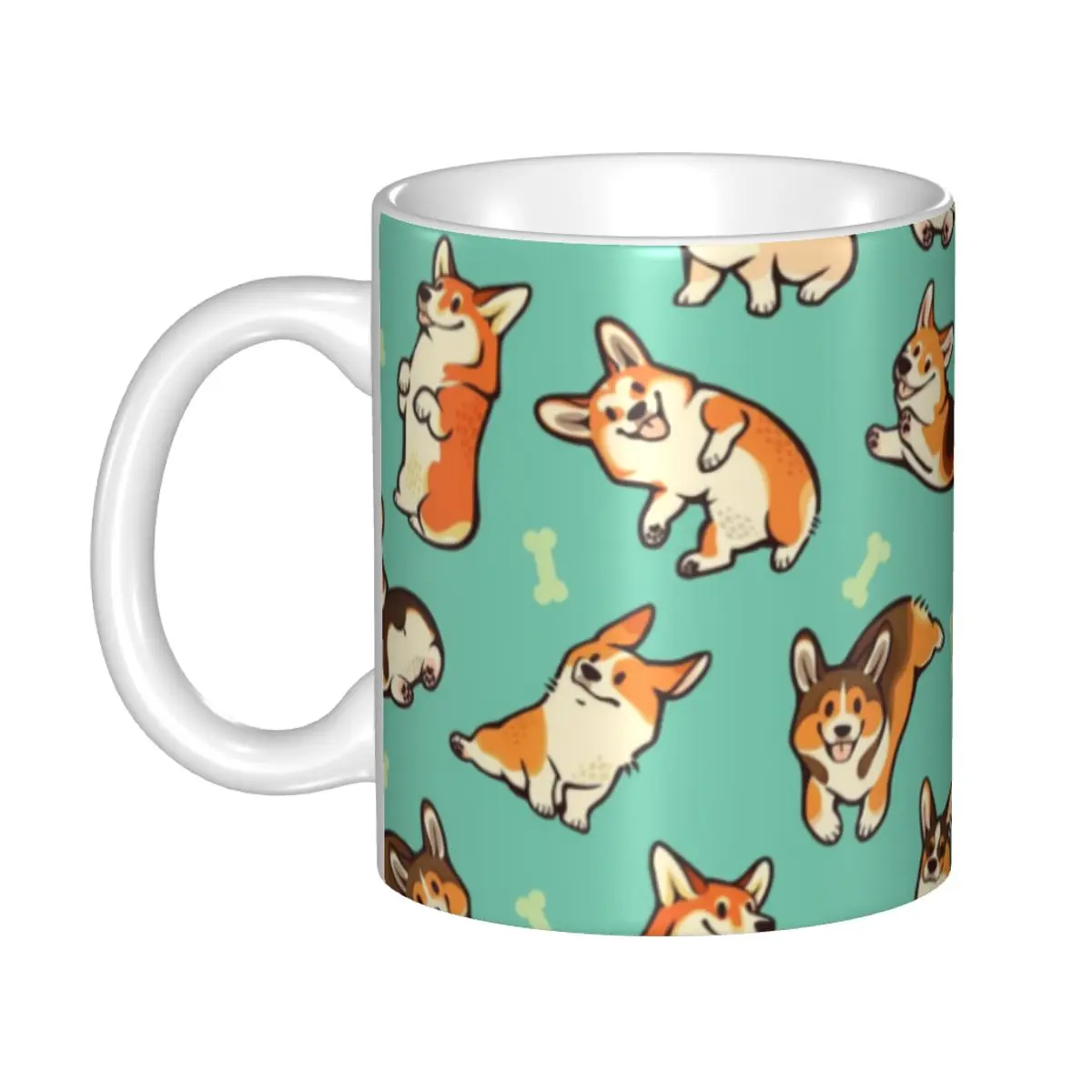 

Пользовательские Jolly Corgis в зеленых кружках DIY Pet Dog керамическая чашка для молока чая кофе для мужчин женщин мужчин чашка для чая
