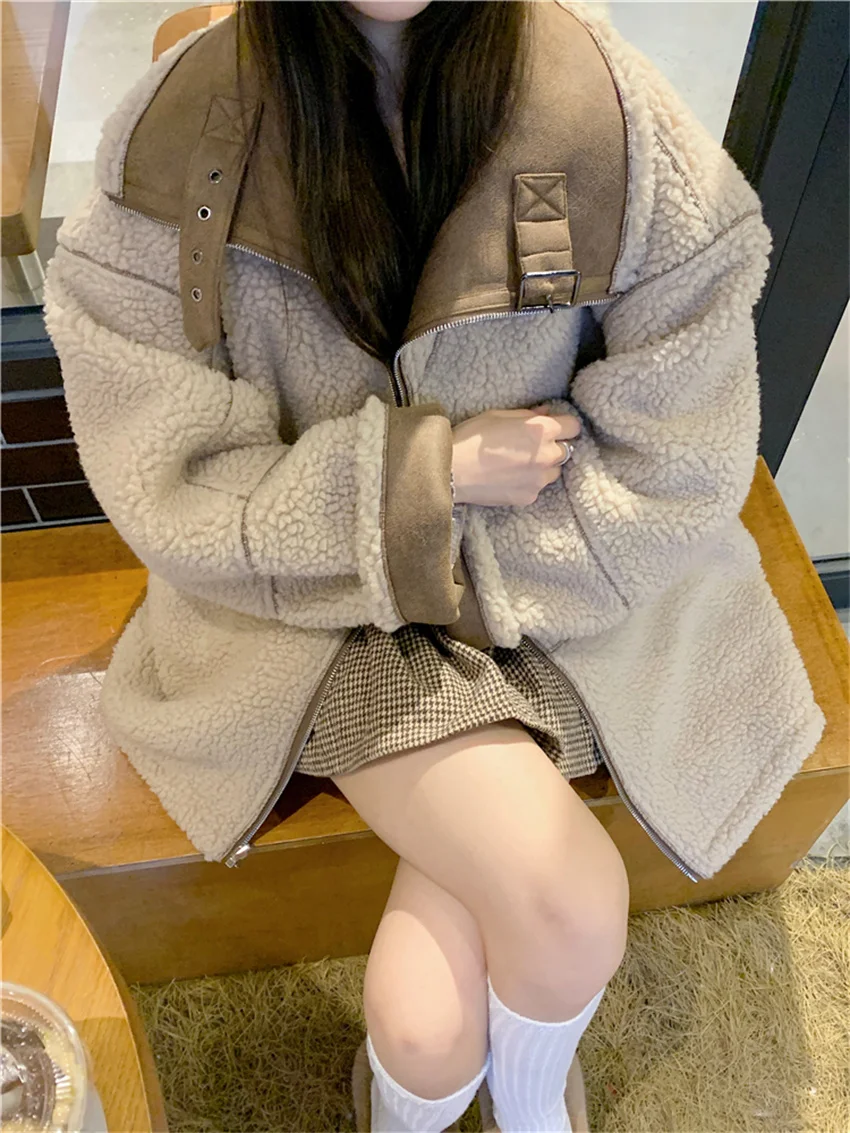 Alien Kitty женские шикарные пальто из искусственной кожи зимние свободные винтажные