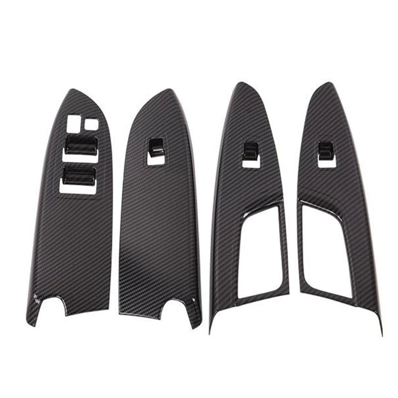 4 шт. ABS углеродное волокно декоративная крышка переключателя подъема окна