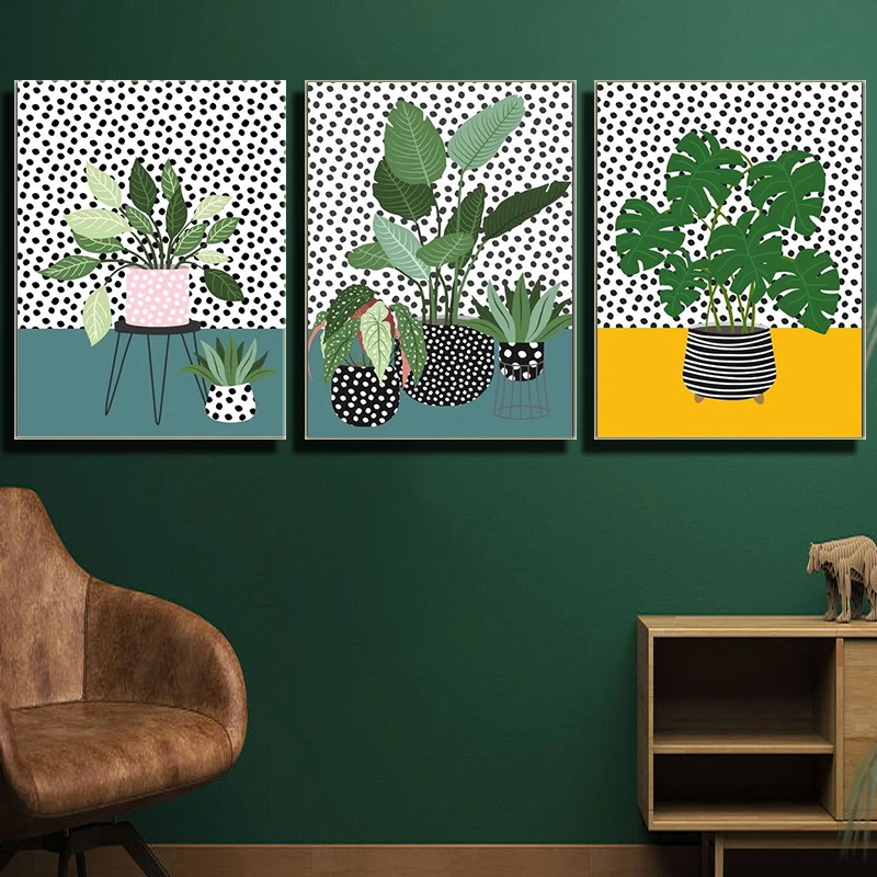 

GATYZTORY 3PCS Paint By Number Leaf Potted Drawing On Canvas Handpainted Art Gift Diy Pictures By Number Plant Kits Home Decor