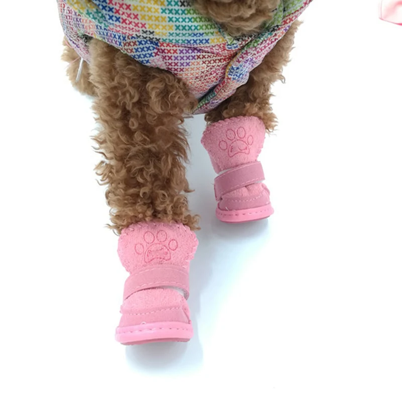 4Pcs/Set Non-slip Dog Snow Boots Cotton with Latex Soles Pet Shoes Large Shih Tzu Shoe для собак | Дом и сад