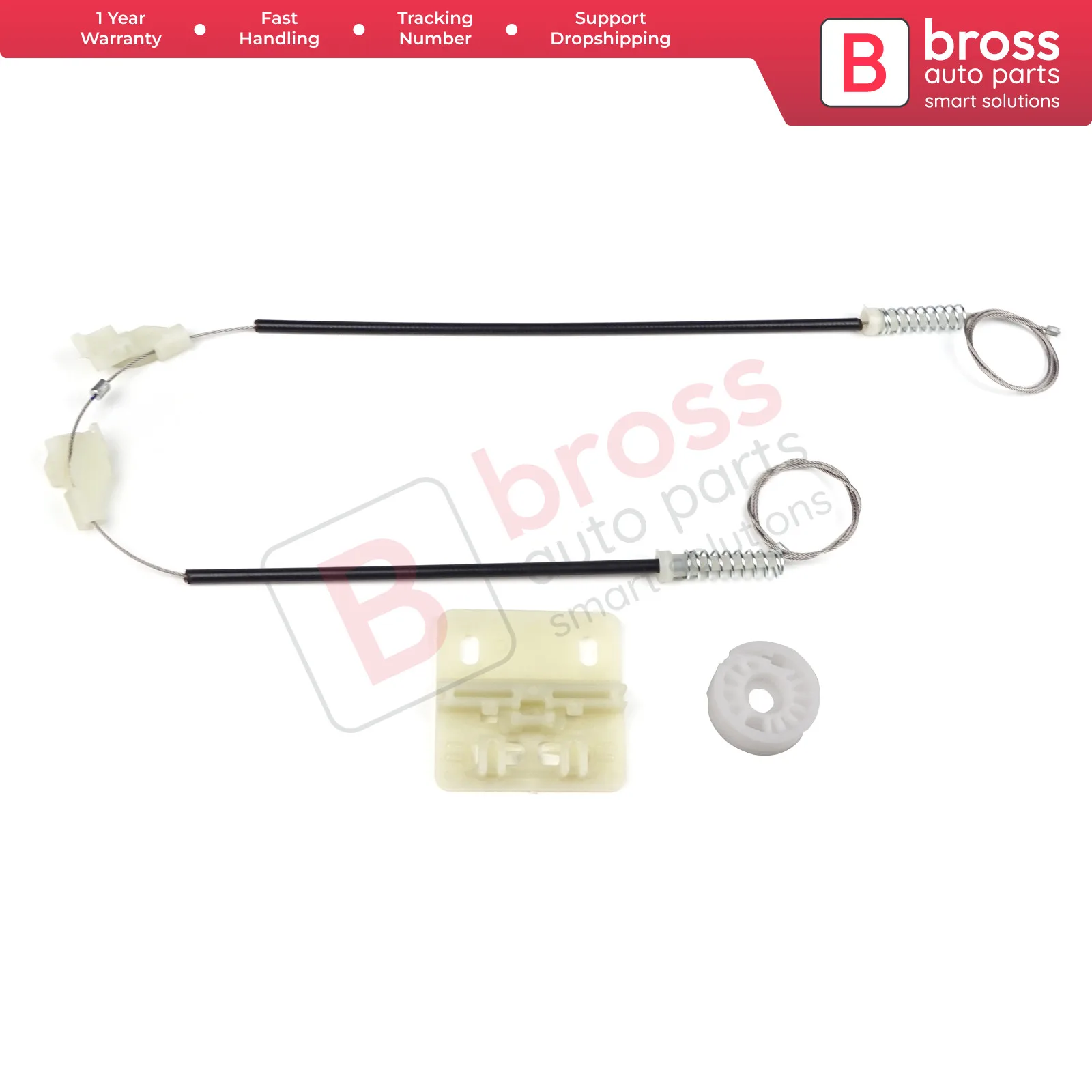 

Bross Auto Parts BWR462 Electrical Power Window Regulator Repair Kit Rear Left Door CVH101212 for Land Rover Freelander MK1