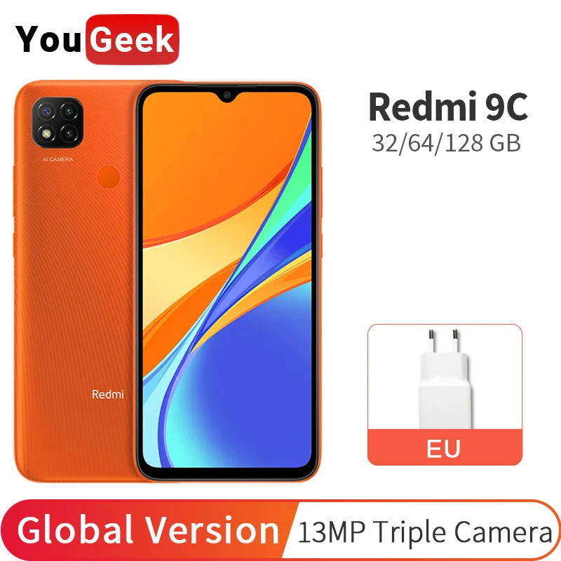 Tanie Globalna Wersja Xiaomi Redmi 9C 32GB / 64GB / 128GB Smartphone 13MP MTK Helio G35 Octa Core 5000mAh 6.53