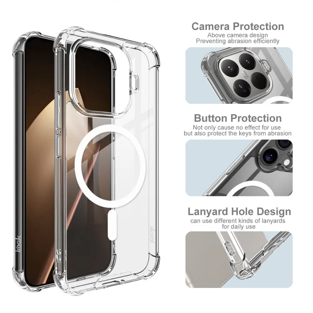 Фото Чехол IMAK Air Bag с магнитной фиксацией и беспроводной зарядкой для Xiaomi 15T Pro 5G, противоударный бампер-накладка, защитный чехол-футляр для Xiaomi Mi 15T Pro №4