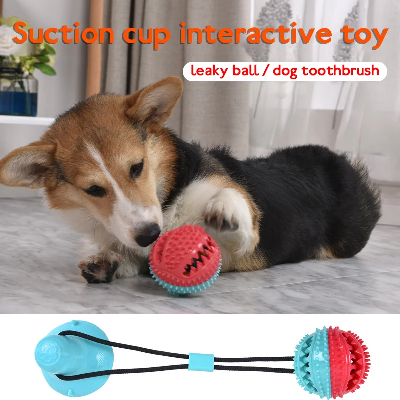 

Dog Biting Toys Ball Teeth Grinding Cleaning Teeth Dog TPR Rubber Chewing Play Pet Suction Cup Elastic Pull Rope Toy Pet Product