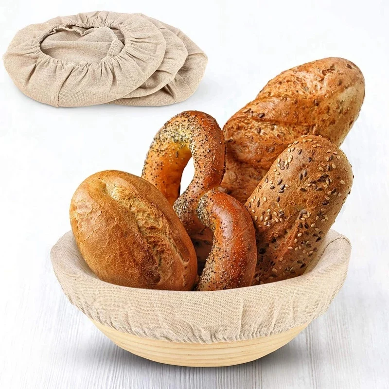 Круглая тканевая подкладка для корзины хлеба ткань расстойки запрета