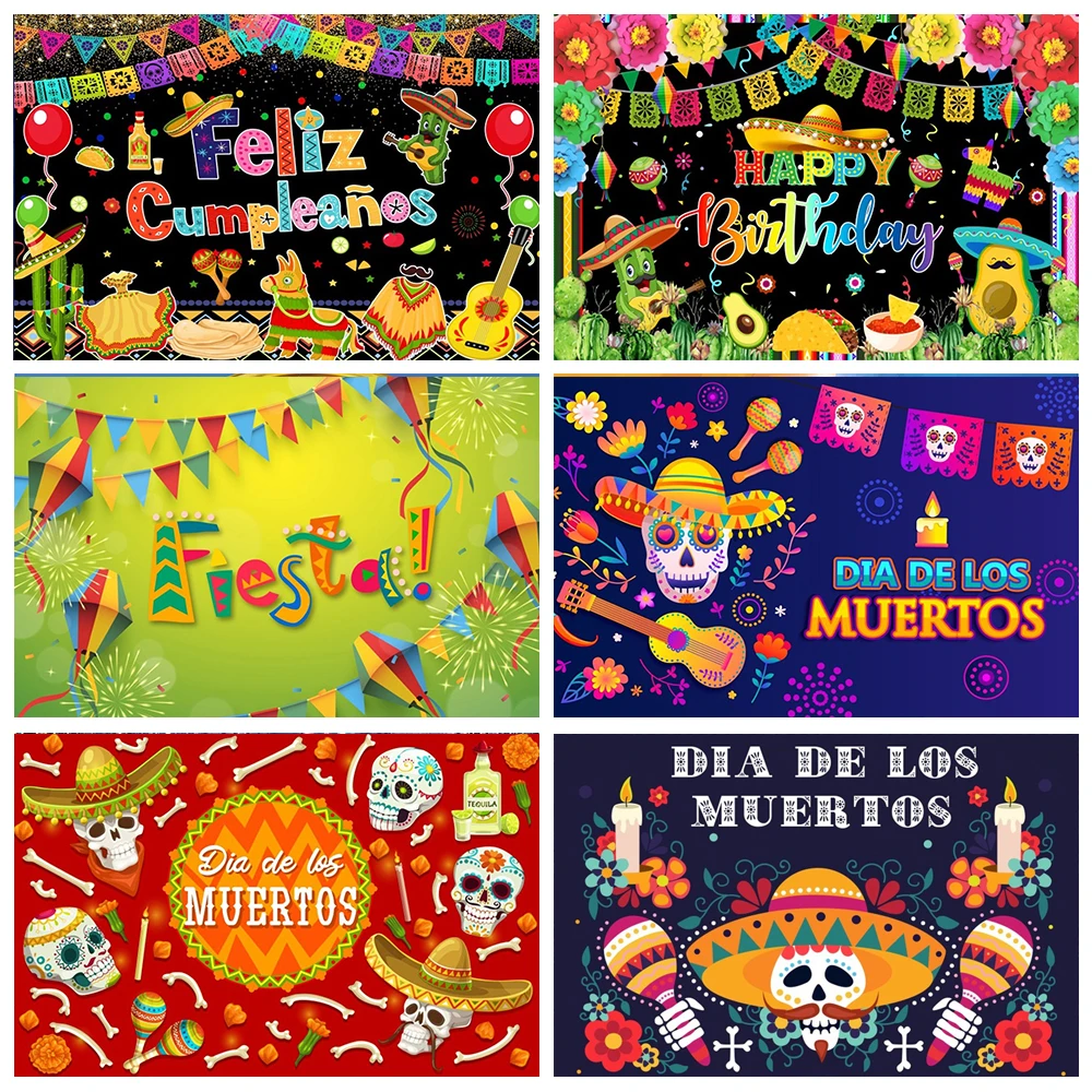 Праздничный мексиканский тематический фон красочный сахарный череп день