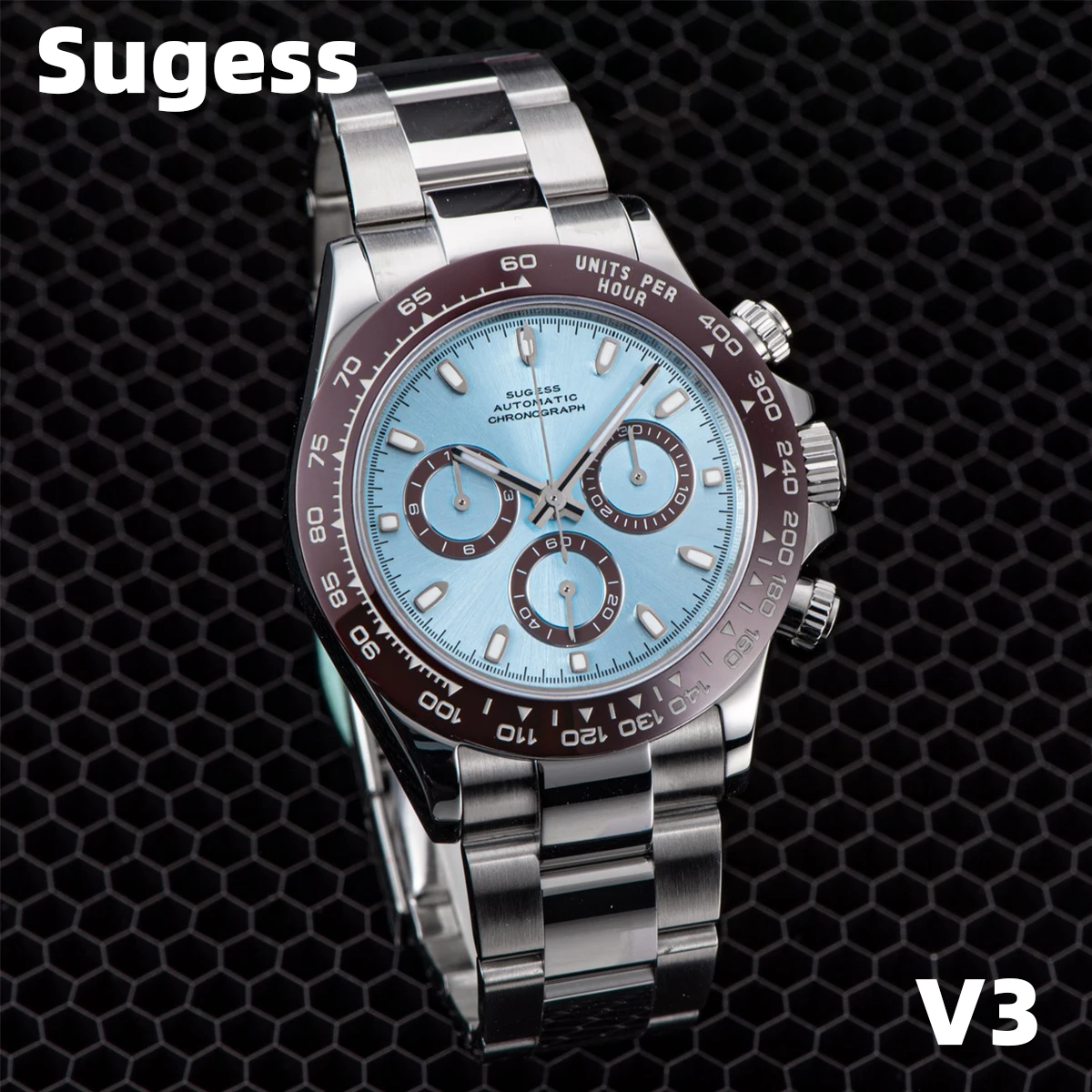 

Sugess Panda Diving Men Watches Automatic Mechanical Chronograph 7750 Movement Waterproof Wristwatches Ceramic Bezel Day Tona V3