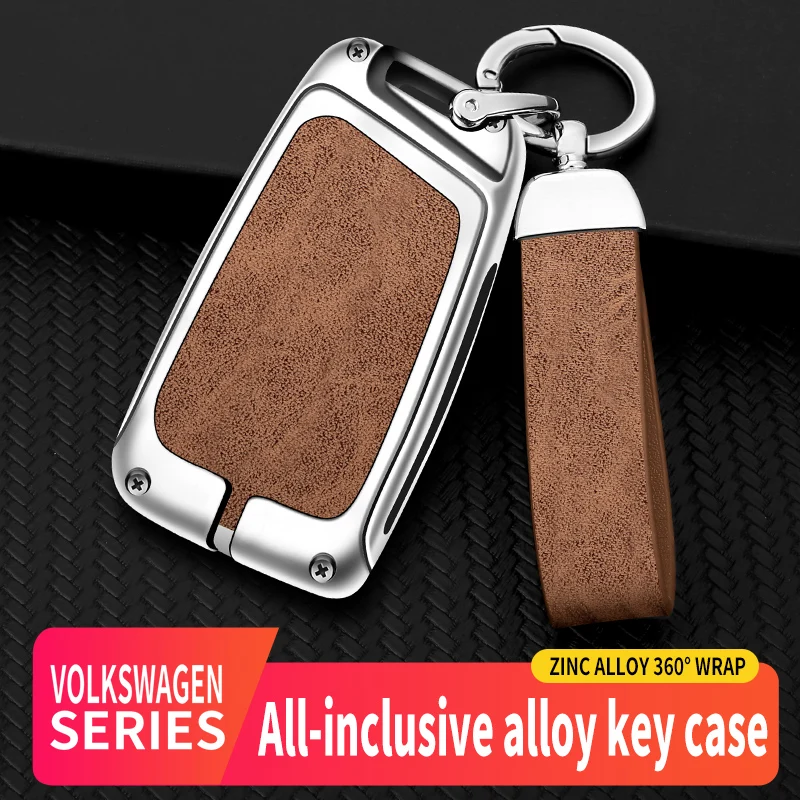 

Zinc Alloy+Leather Car Key Case Cover For VW Volkswagen Magotan Passat B8 Skoda Superb Kodiaq A7 Tiguan MK2 CC Accessories