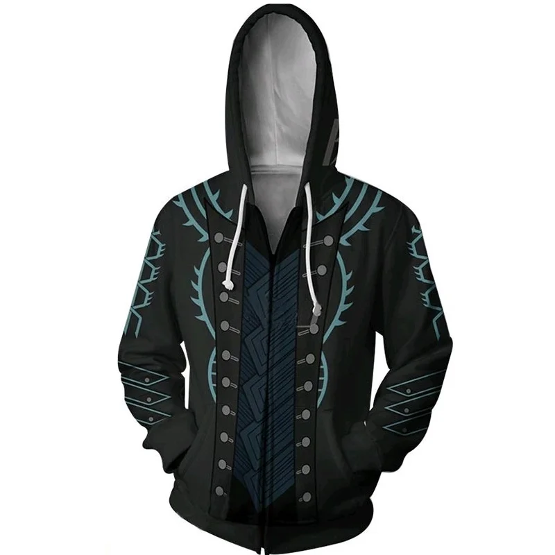 Новая игра Devil May Cry 5 толстовки с капюшоном Vergil одежда для косплея куртка 3D принтом