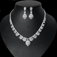 funmode cross border hot selling necklace jewelry zircon flowers simple high end sense of new luxury womens niche earring fs335