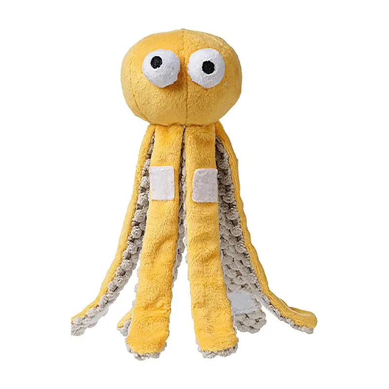 Пищалка для собак жевательные игрушки мягкий осьминог плюшевые хлопковые