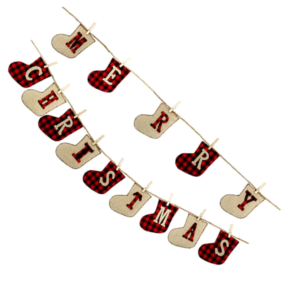 

1 Set Christmas Banner Party Decorative String Flag Letter Design Banner