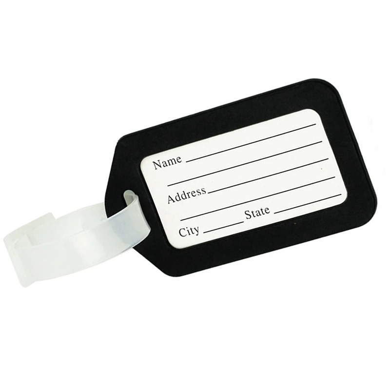 

100Pcs Luggage Tags Suitcase Label Bag Travel Accessories Black
