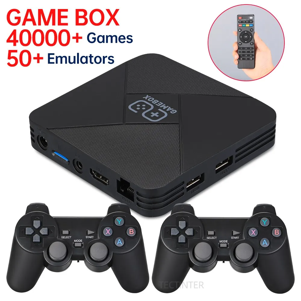 Dual-System 4K TV Game Player Video Game Console Wireless Gamepad Built in 40000+ Games 128G TV Box Support NDS/PS1/PSP/N64