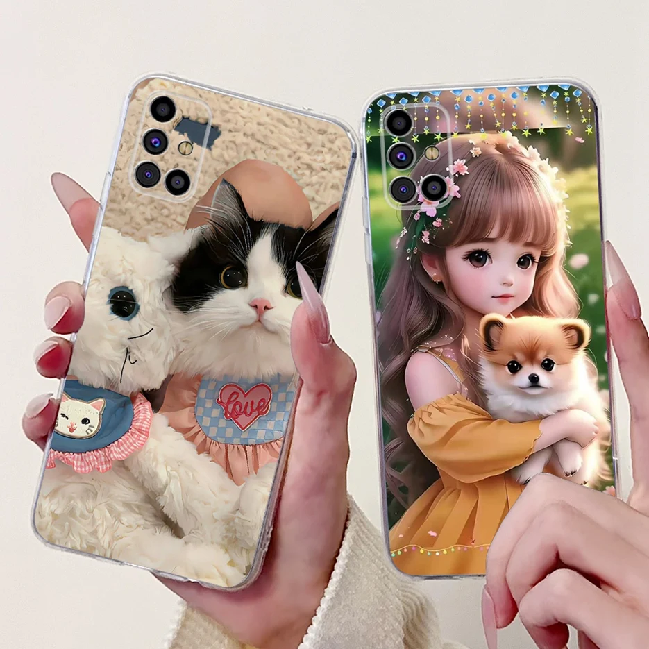 Фото Для Samsung Galaxy M31s Чехол SM-M317F Cute Love Heart Painted Cover Мягкий силиконовый чехол для телефона Samsung M31s M 31 s M317F Shell №4