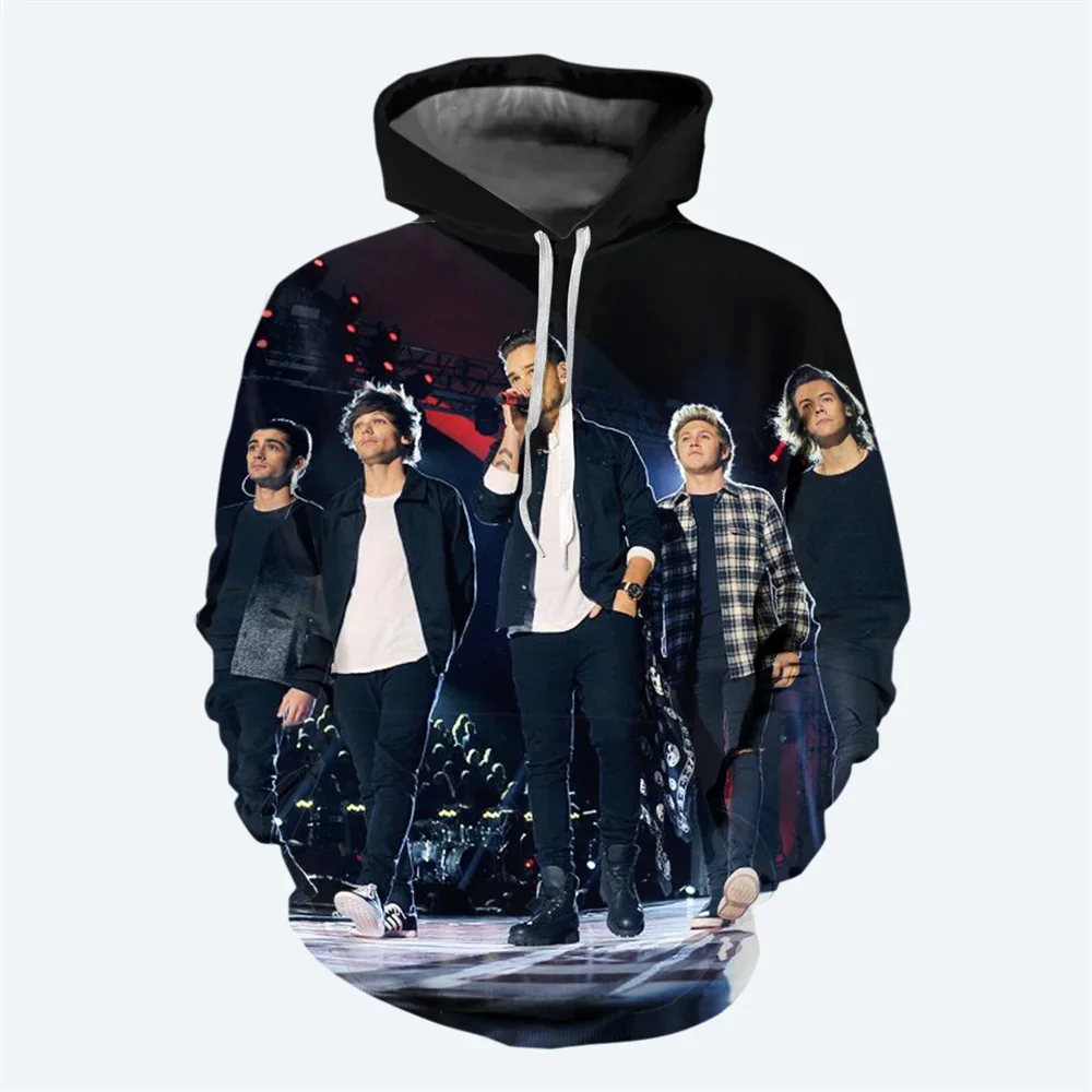 New Singer Band Men's Hoodie 3D Printed One Direction Pattern Sweater Street Fashion Hip Hop Style Casual